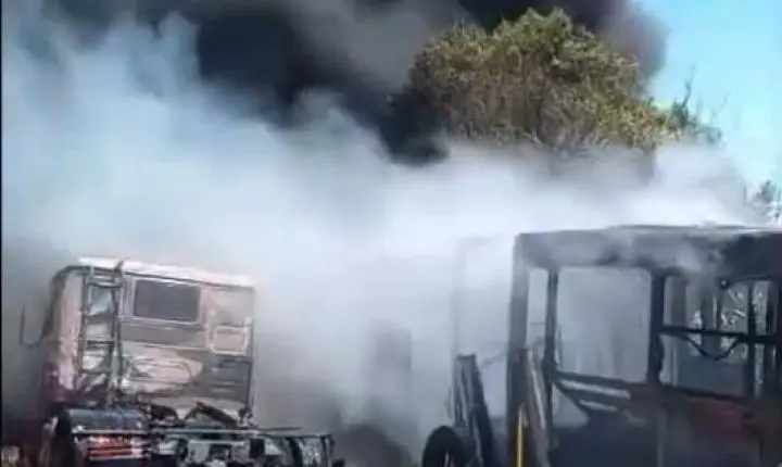URGENTE: Incêndio de grandes proporções atinge ferro-velho e mobiliza bombeiros na região de Engenheiro Beltrão